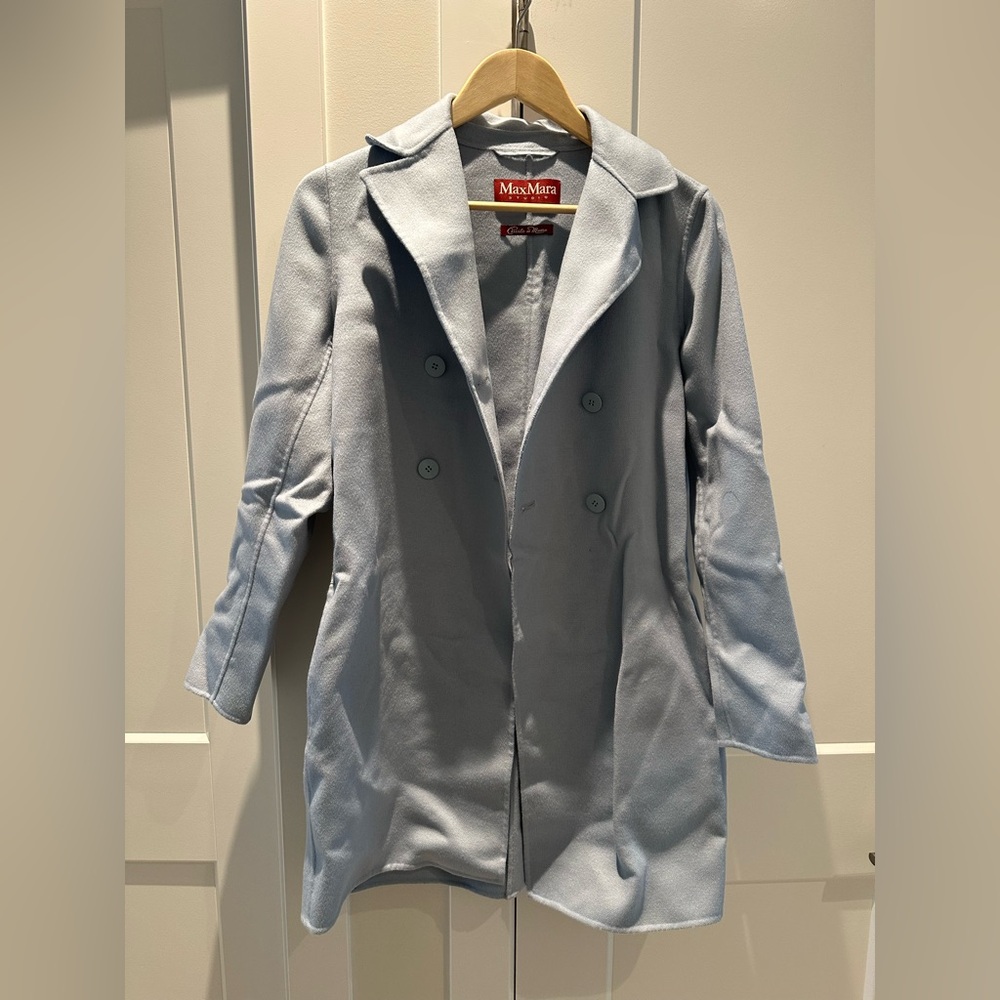 MaxMara Studio Cashmere  Sky Blue Coat